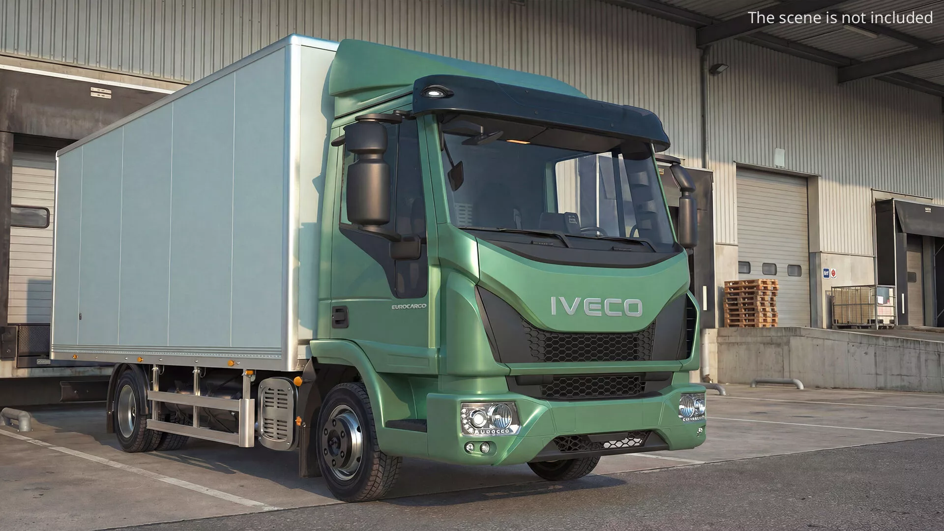 Iveco EuroCargo Box Truck Rigged 3D model