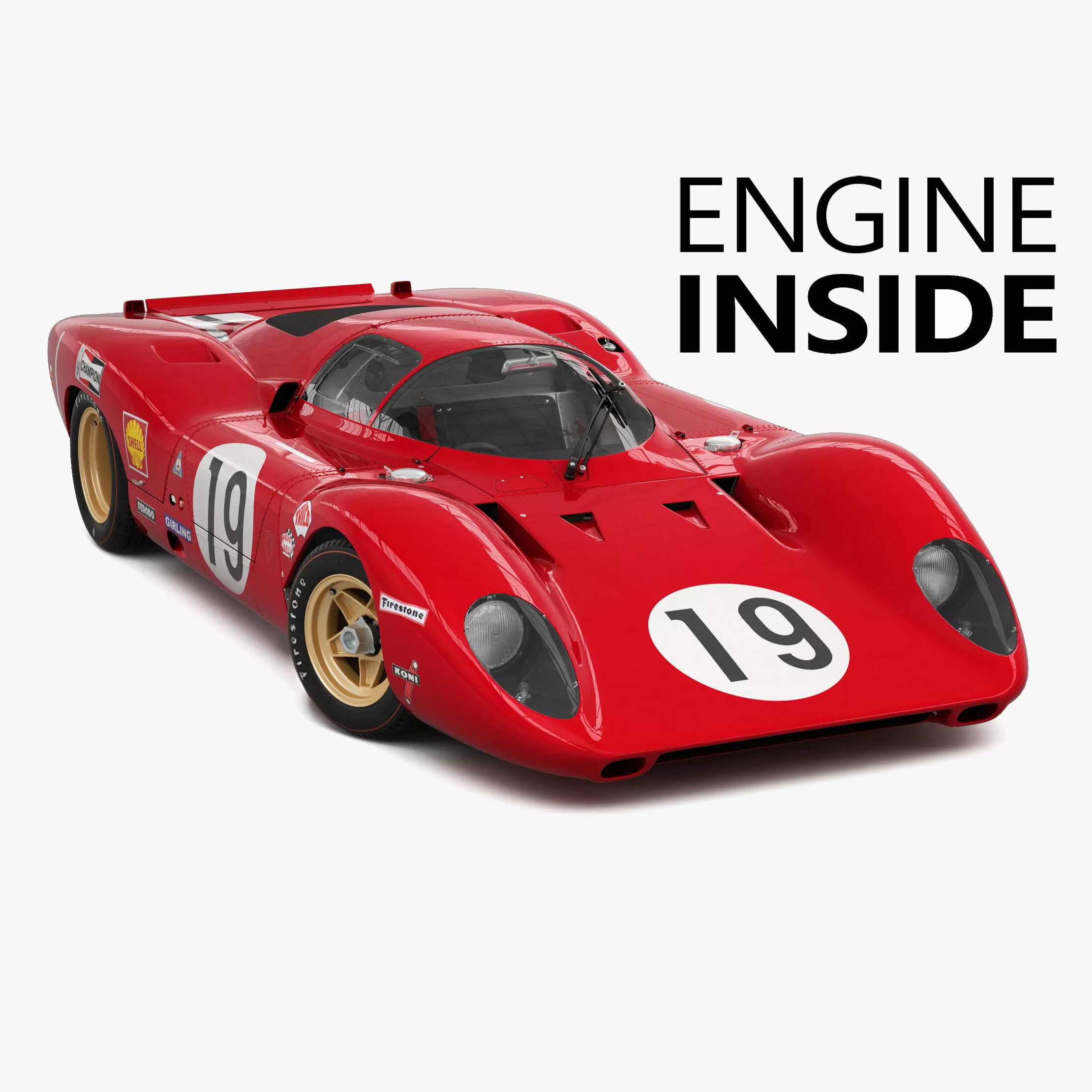 Retro Classic Race Car Sportscar 0872 - Classic Version 3D model