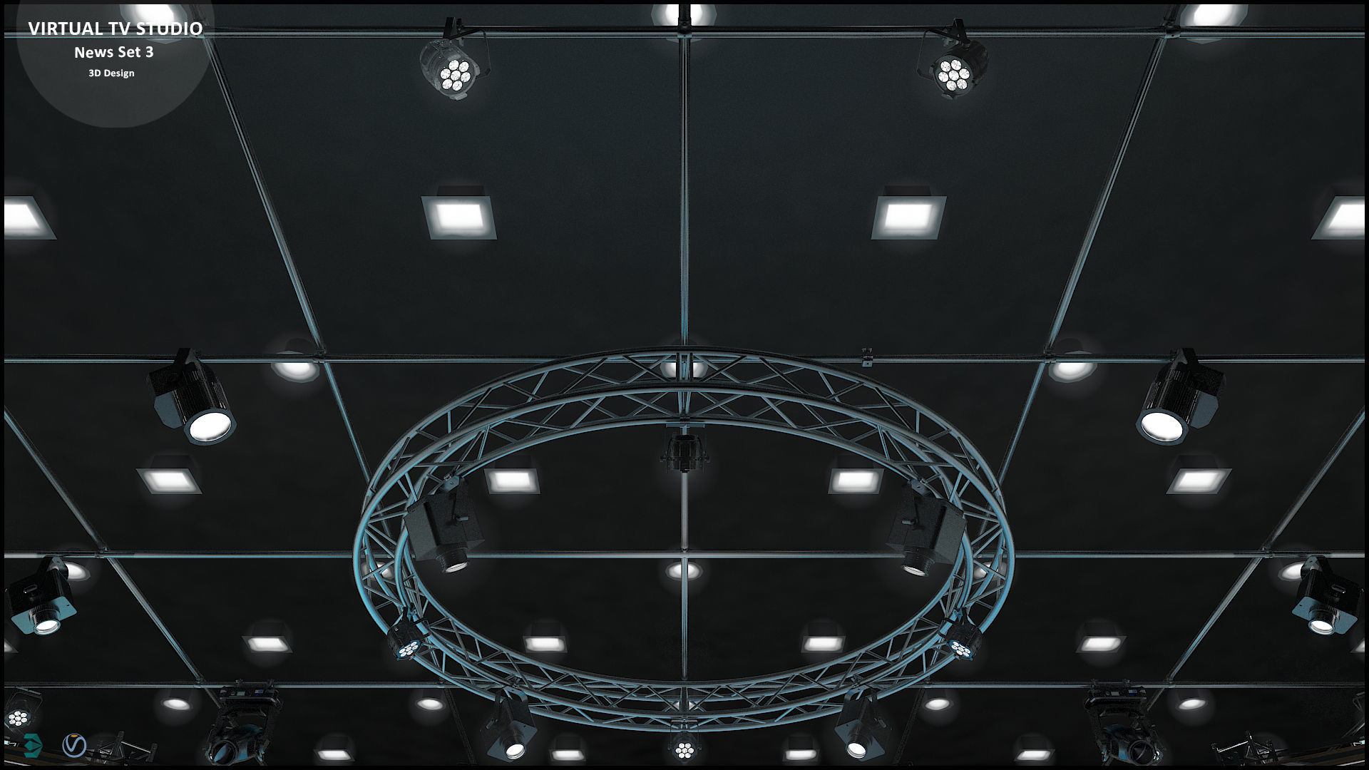 Virtual TV Studio News Set 3 3D model_34