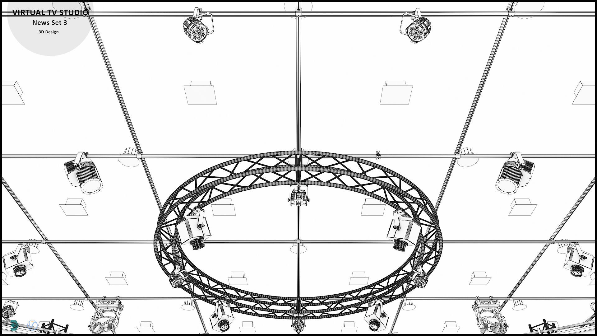 Virtual TV Studio News Set 3 3D model_35