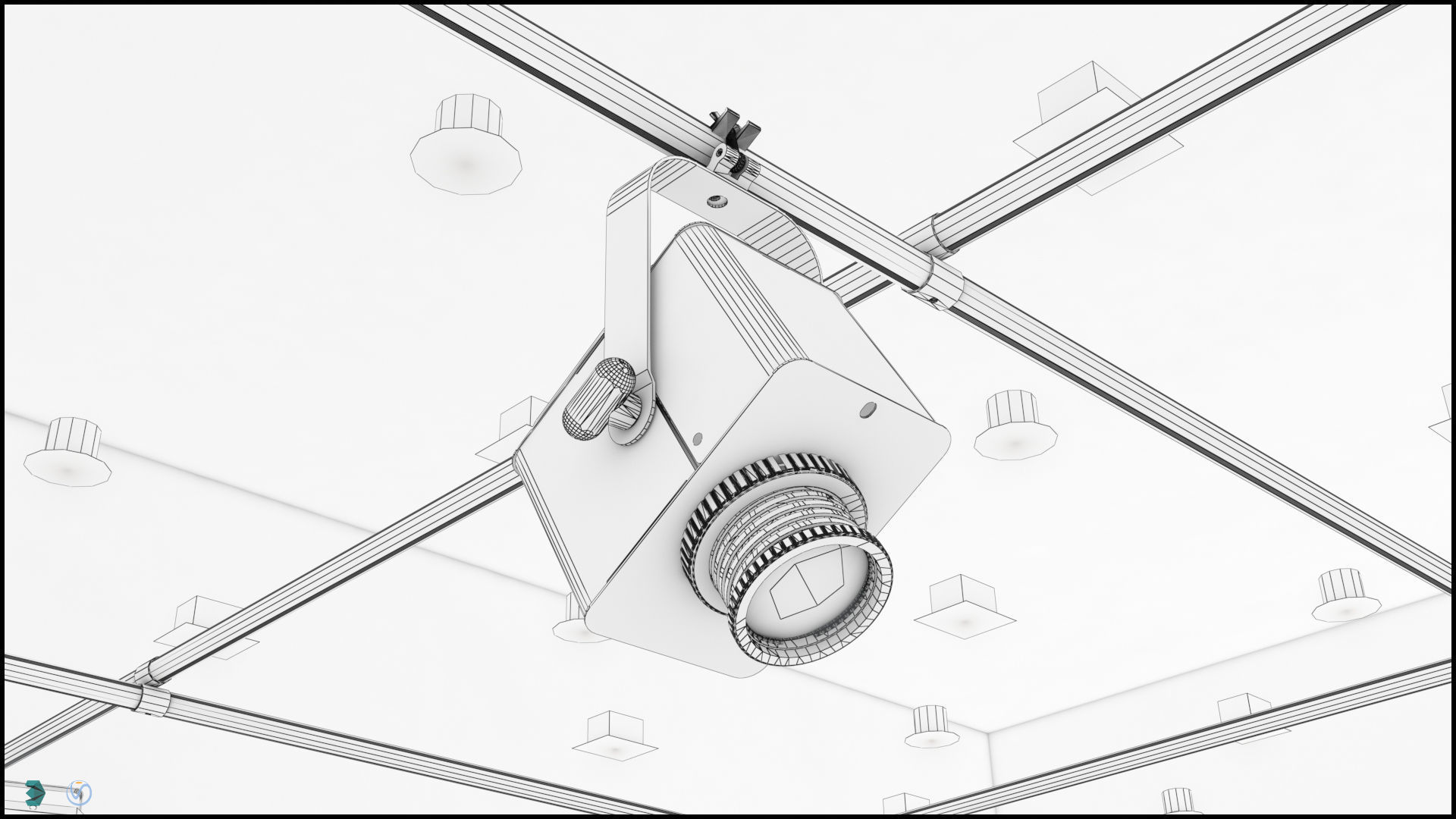 Virtual TV Studio News Set 3 3D model_43