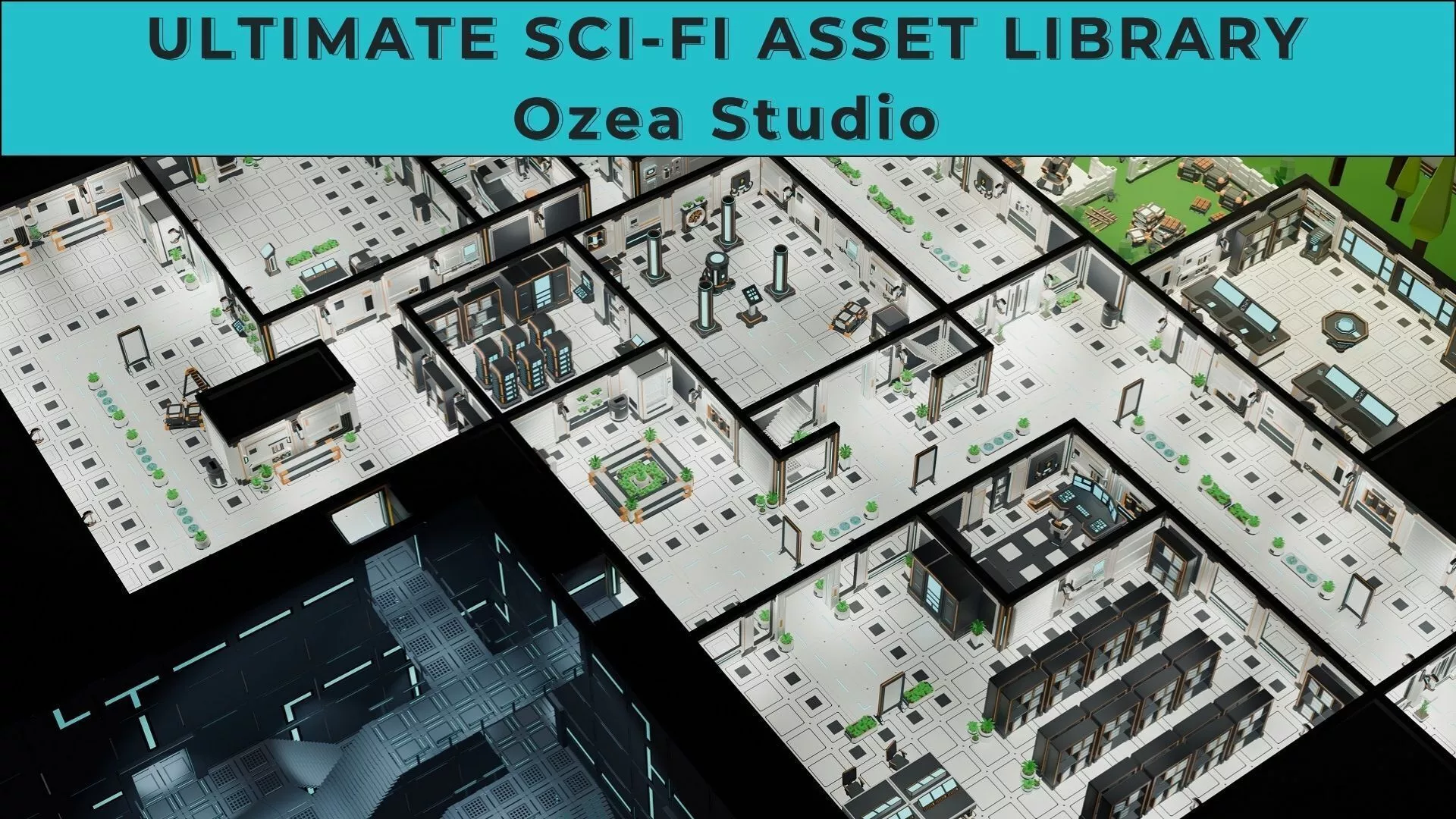 Ultimate Low Poly Sci-Fi Asset Library - 405 Assets Low-poly 3D model