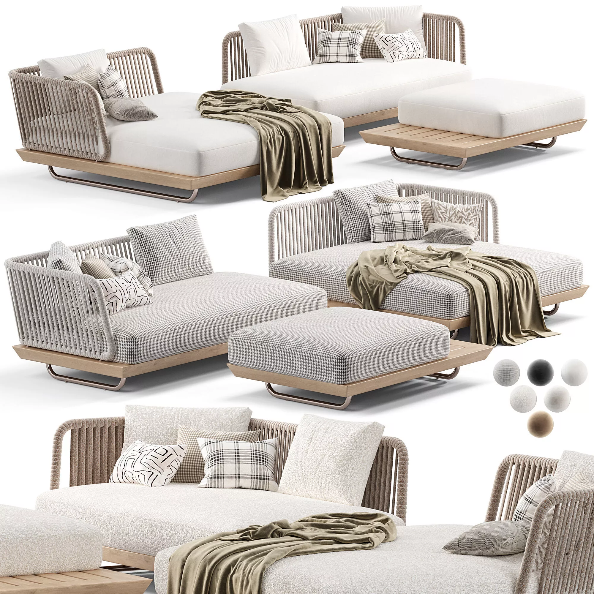 Minotti Sunray Modular Sofa 3D model