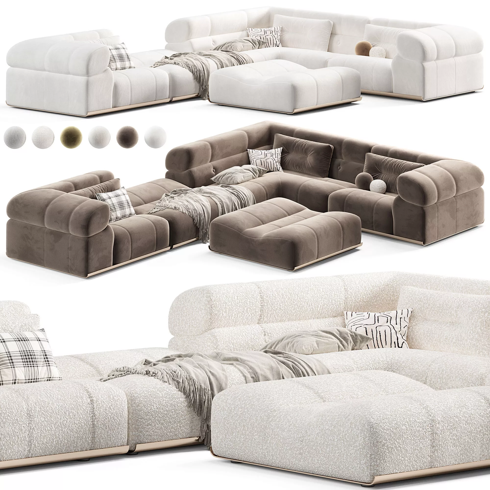 Minotti Coupe Modular Sofa 3D model