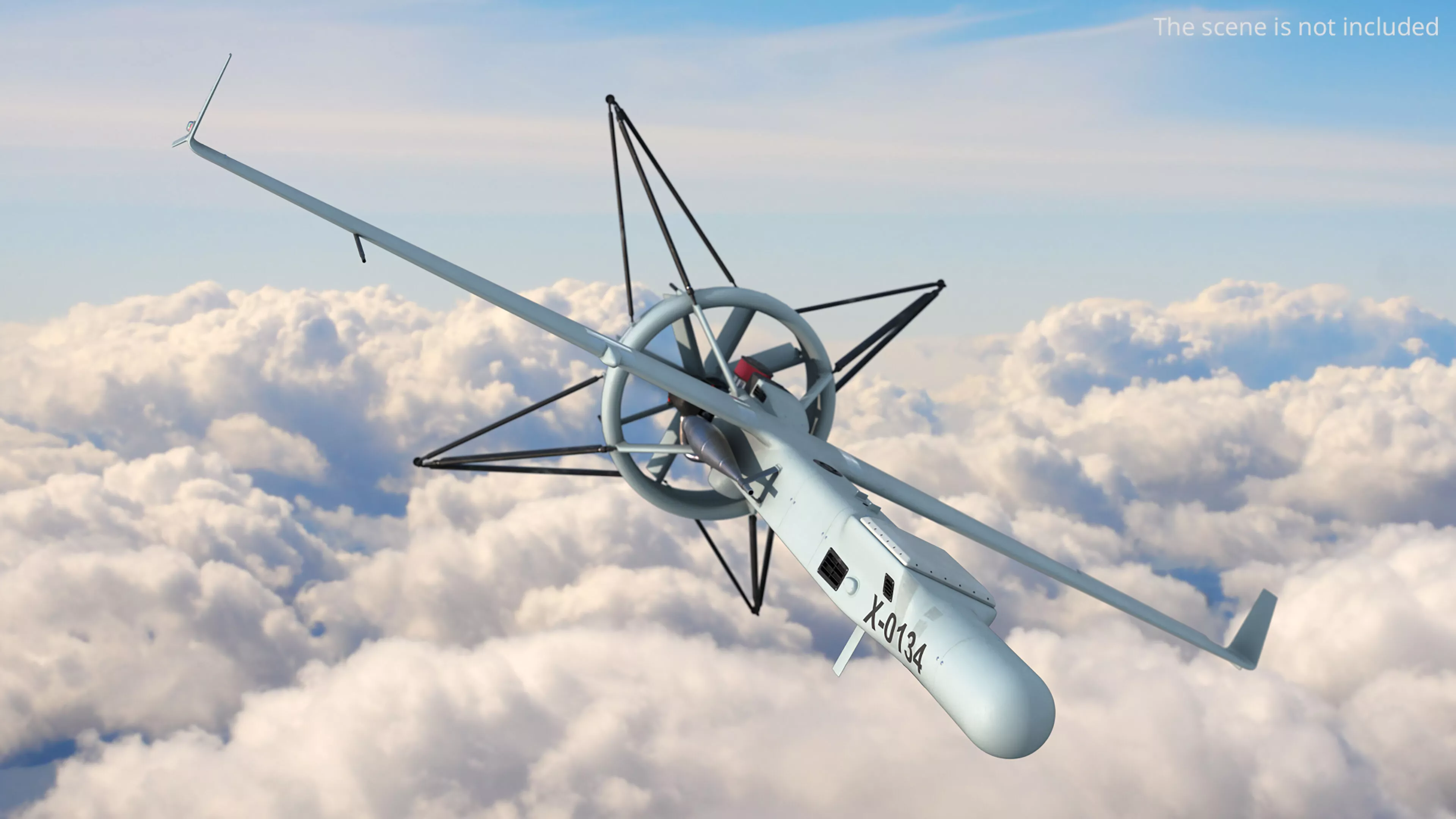 Shield AI MQ-35 V-BAT Drone Rigged 3D model