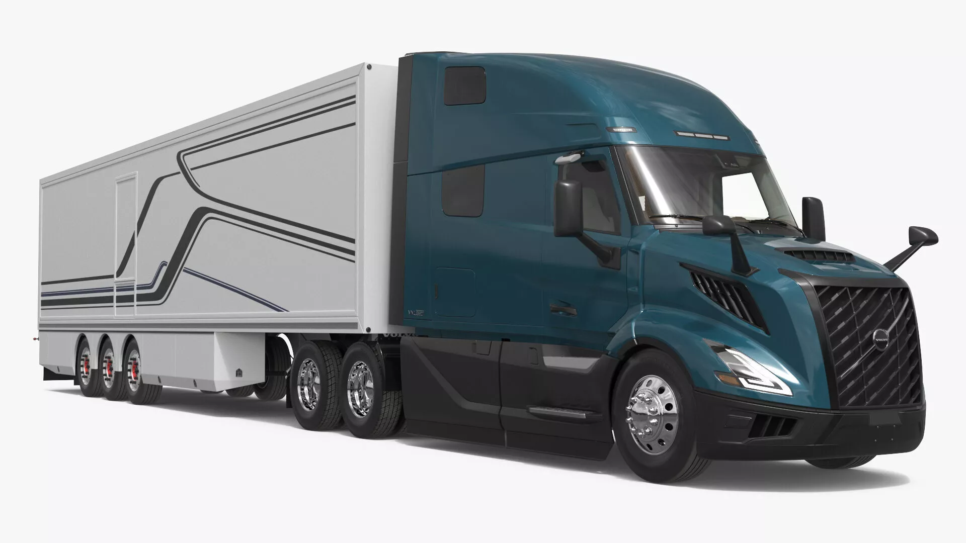 Volvo VNL 860 Sleeper Tractor with Cargo Trailer 3D model