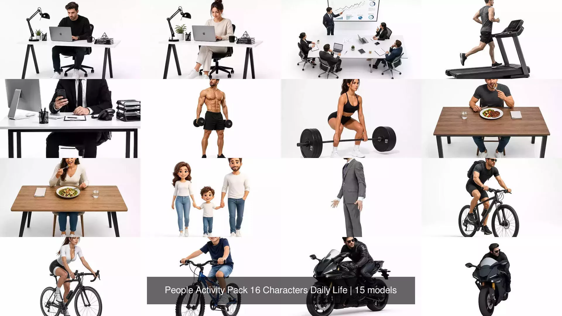 People Activity Pack 16 Characters Daily Life