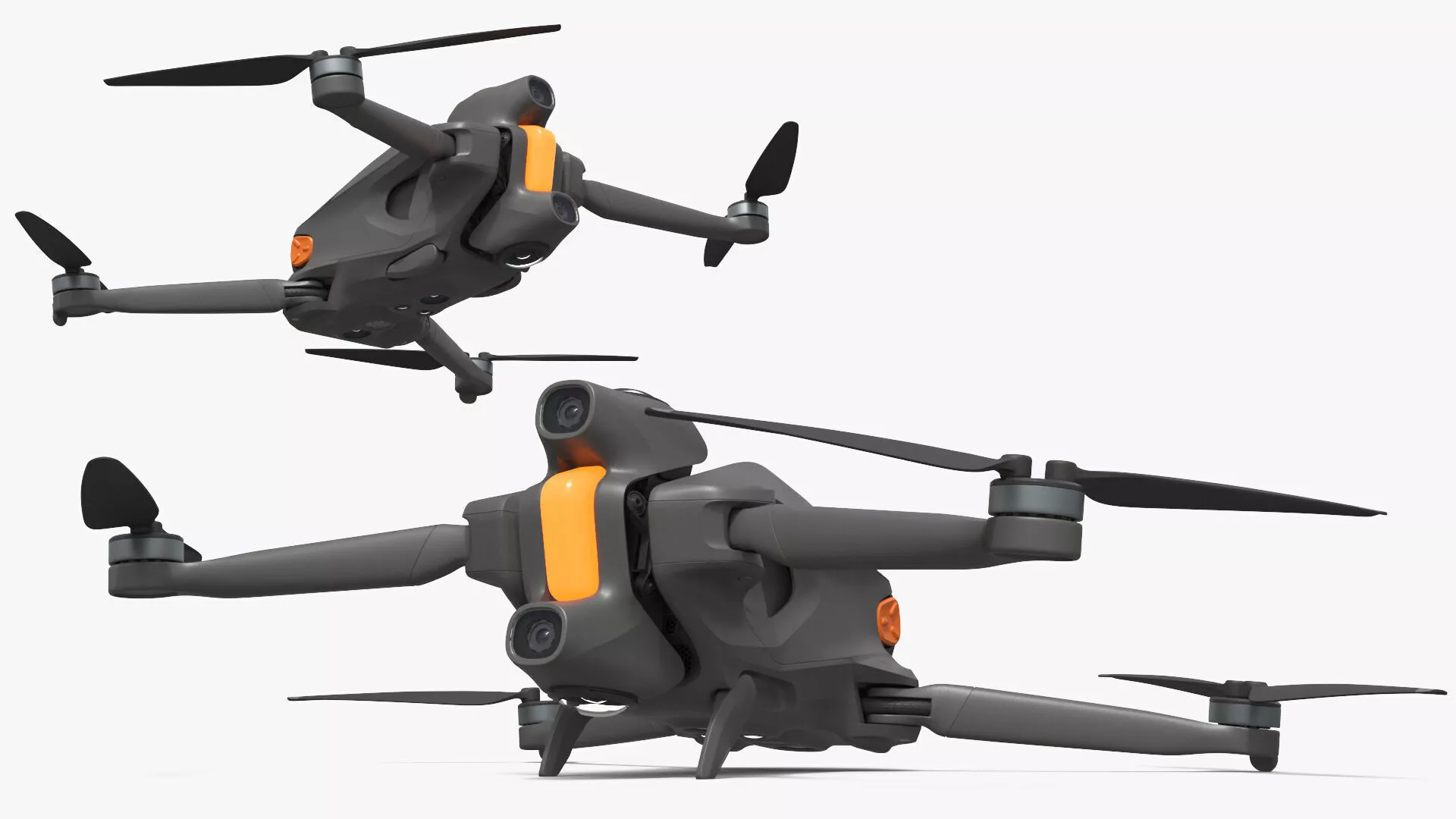 Professional Survey UAV Drone Black Rigged for Cinema 4D 3D model