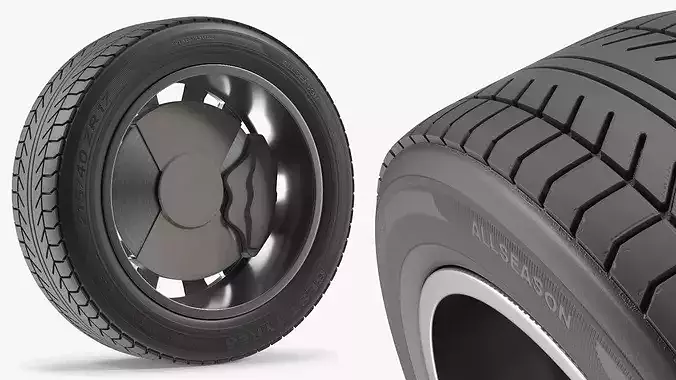 Chevrolet Alloy Wheel Rim with All Season Tire 3D model 7