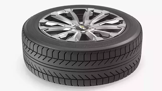 Chevrolet Alloy Wheel Rim with All Season Tire 3D model 5
