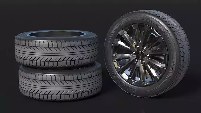 Chevrolet Alloy Wheel Rim with All Season Tire 3D model 3
