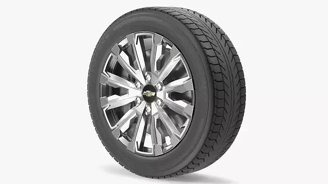 Chevrolet Alloy Wheel Rim with All Season Tire 3D model