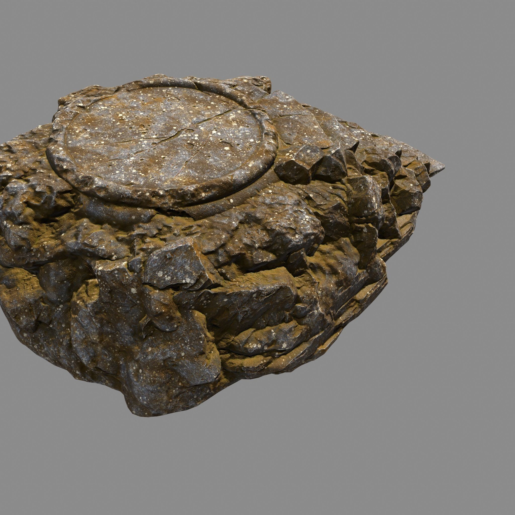 stairway 2 rock with stairs Low-poly 3D model_9