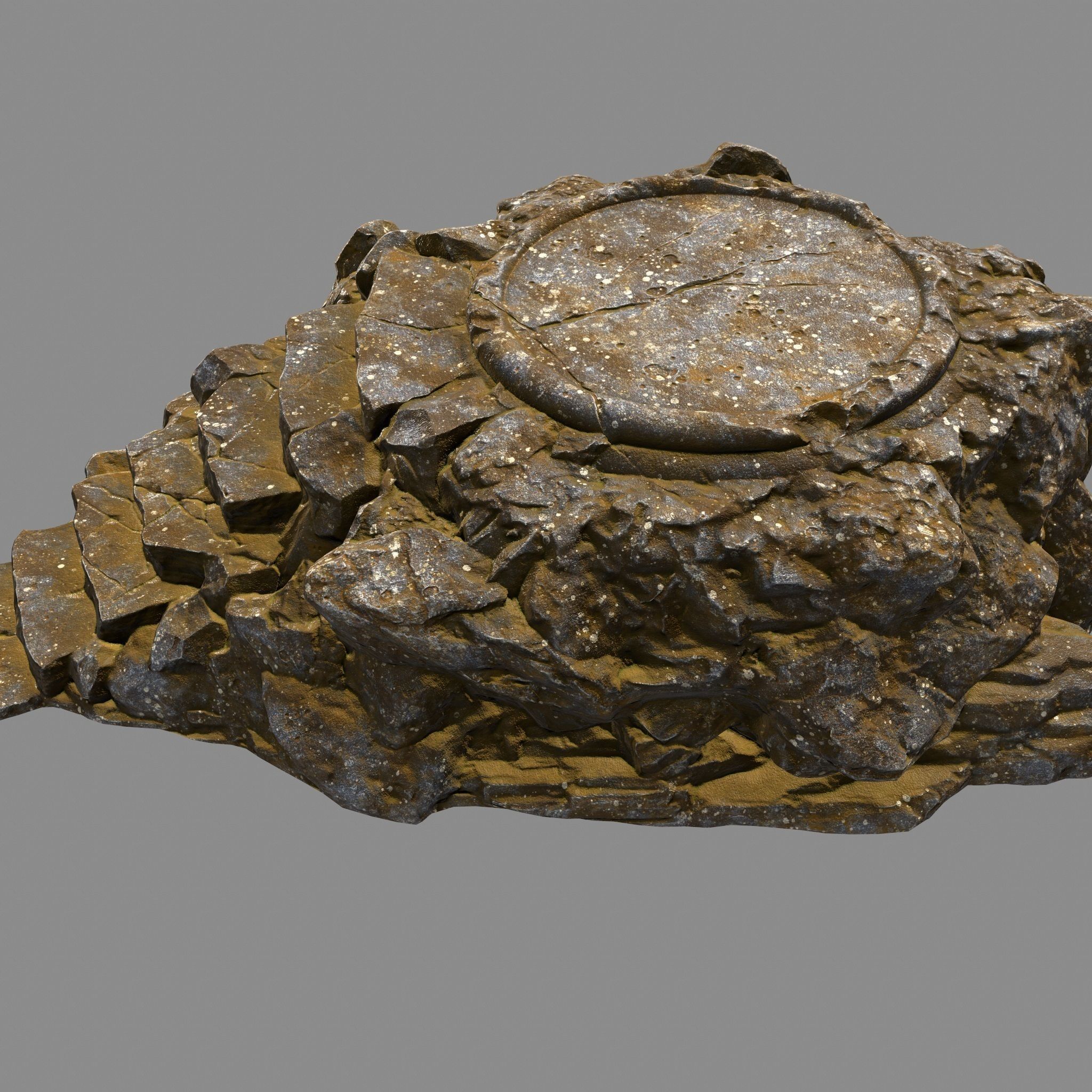 stairway 2 rock with stairs Low-poly 3D model_8