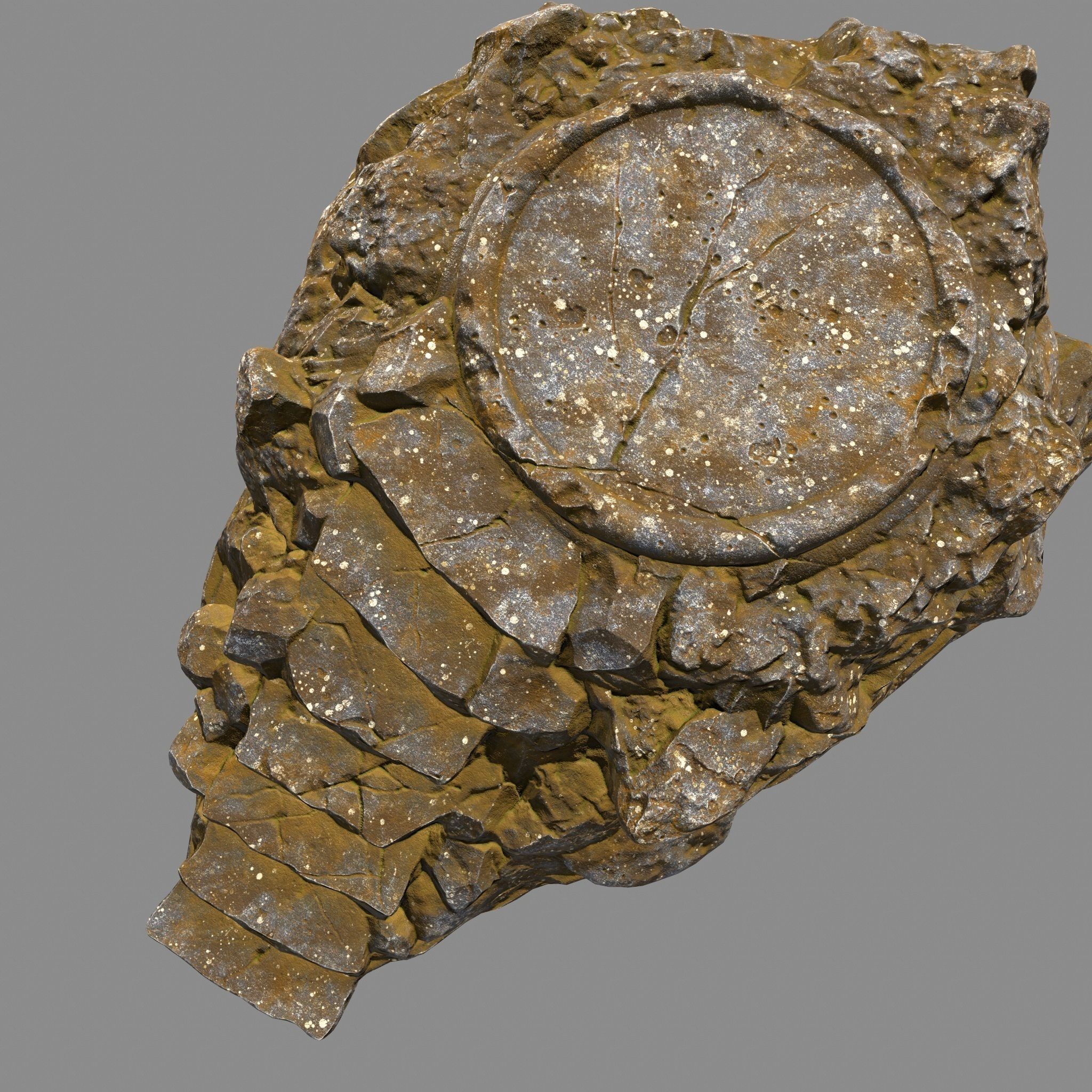 stairway 2 rock with stairs Low-poly 3D model_6