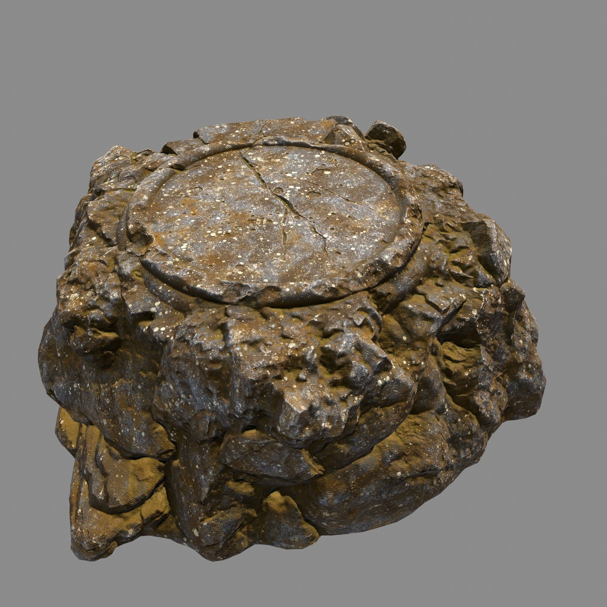 stairway 2 rock with stairs Low-poly 3D model_10