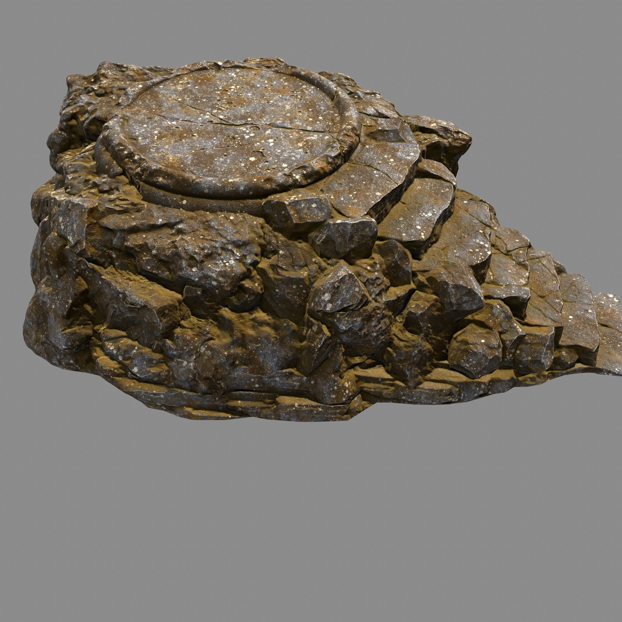 stairway 2 rock with stairs Low-poly 3D model_7