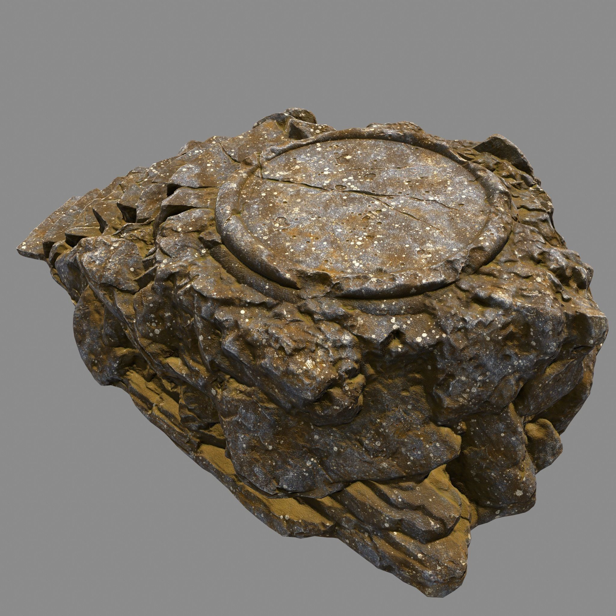 stairway 2 rock with stairs Low-poly 3D model_11