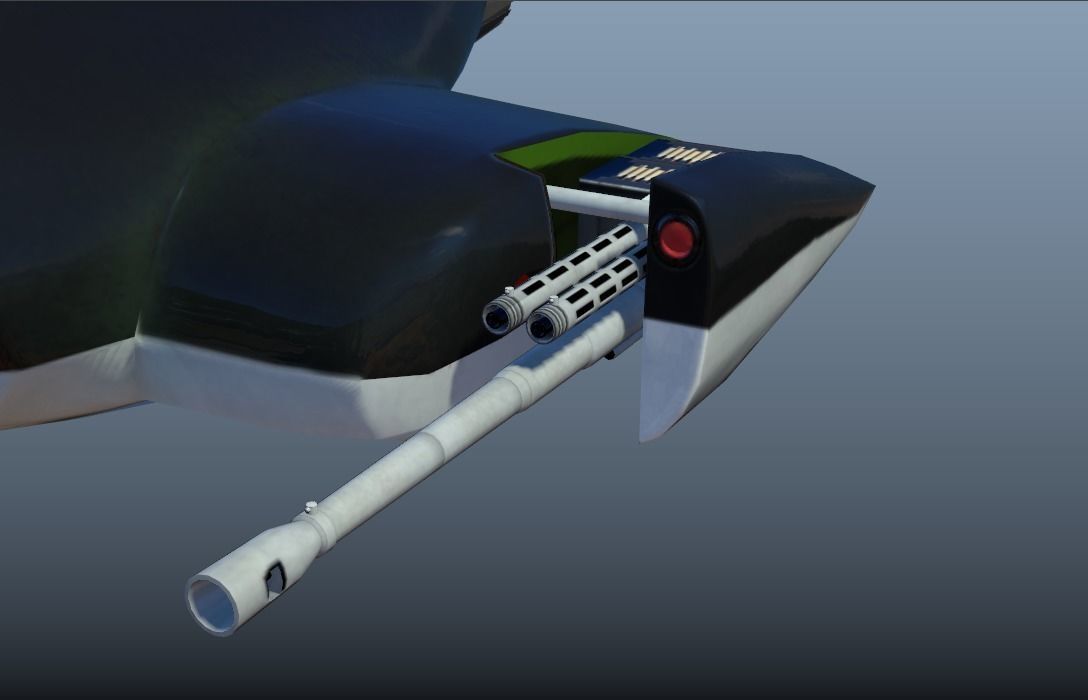 Airwolf Bell 222 Helicopter Low-poly 3D model_6