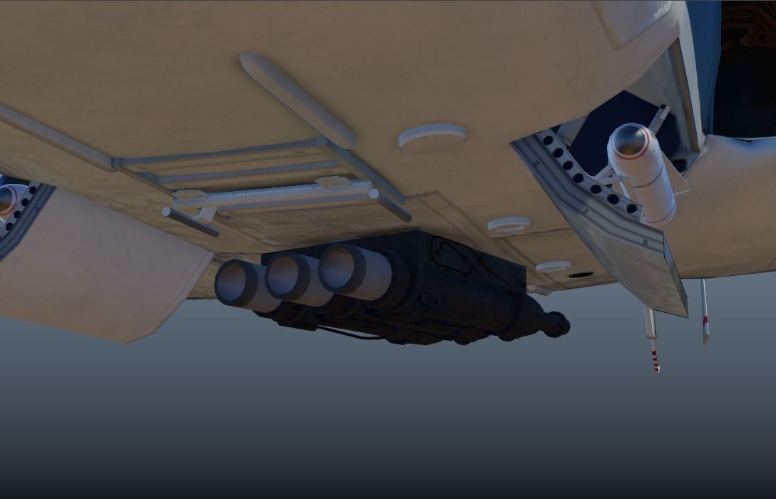 Airwolf Bell 222 Helicopter Low-poly 3D model_7