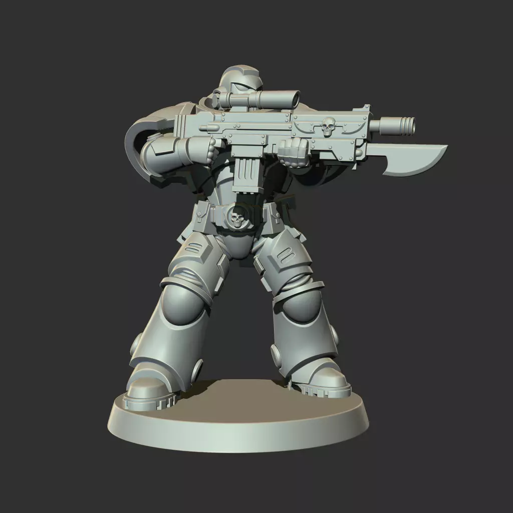 Sci-Fi Heavy Trooper STL Modular Power Armor 32mm Miniature V2 3D print model