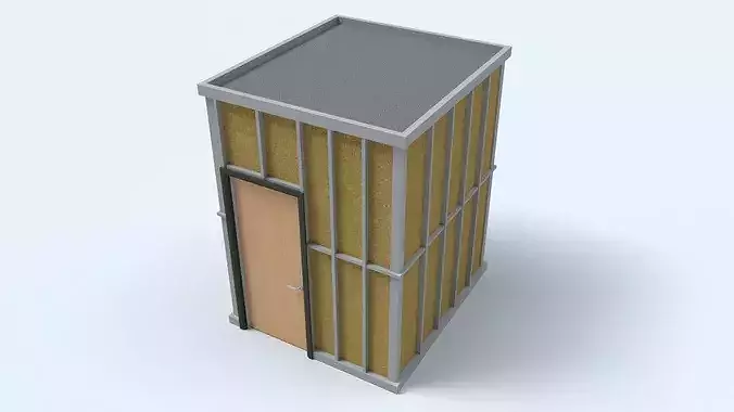 Prefab Bathroom Pod Low-poly 3D model 2