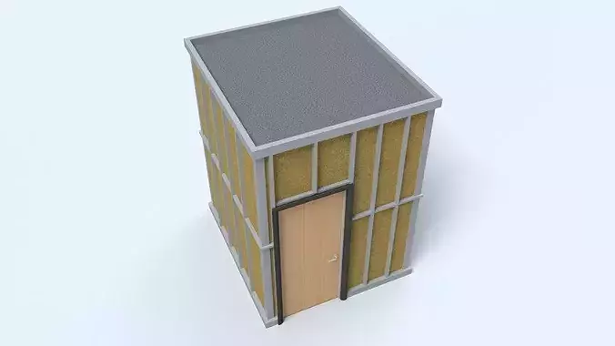 Prefab Bathroom Pod Low-poly 3D model 4