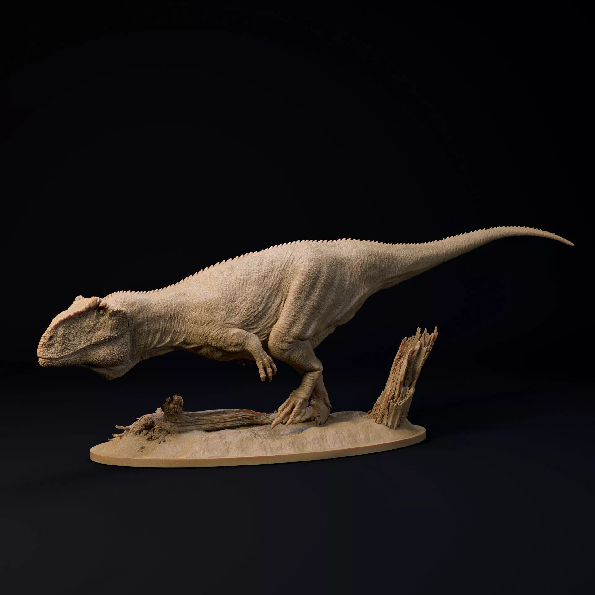 Giganotosaurus sneaking 1-35 scale pre-supported dinosaur 3D print model