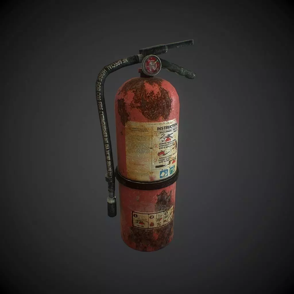 Old Fire Extinguisher Low-poly 3D model