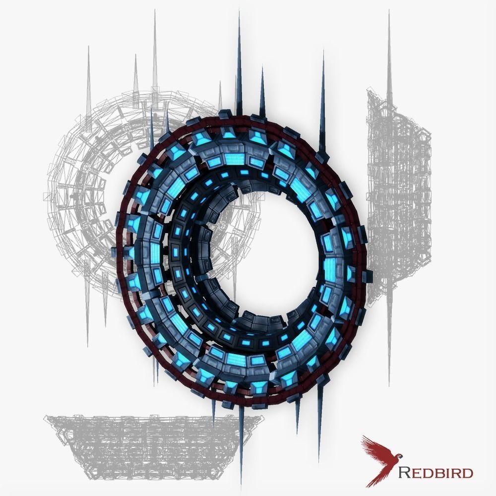 Star gates 3 low poly Low-poly 3D model_0