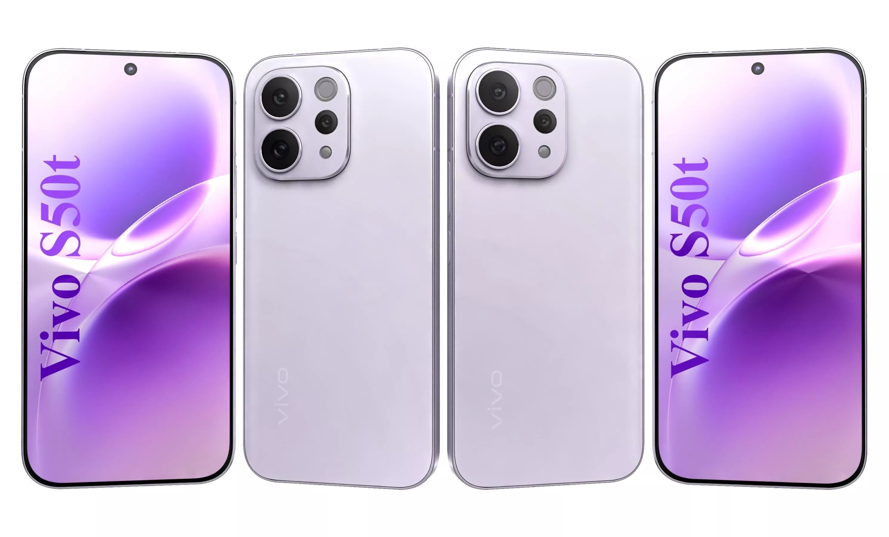 Vivo S50t Inspiration Purple Low-poly 3D model