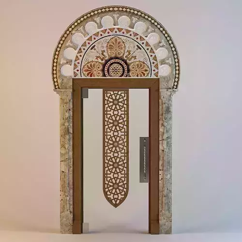 Oriental glass Door 3D model