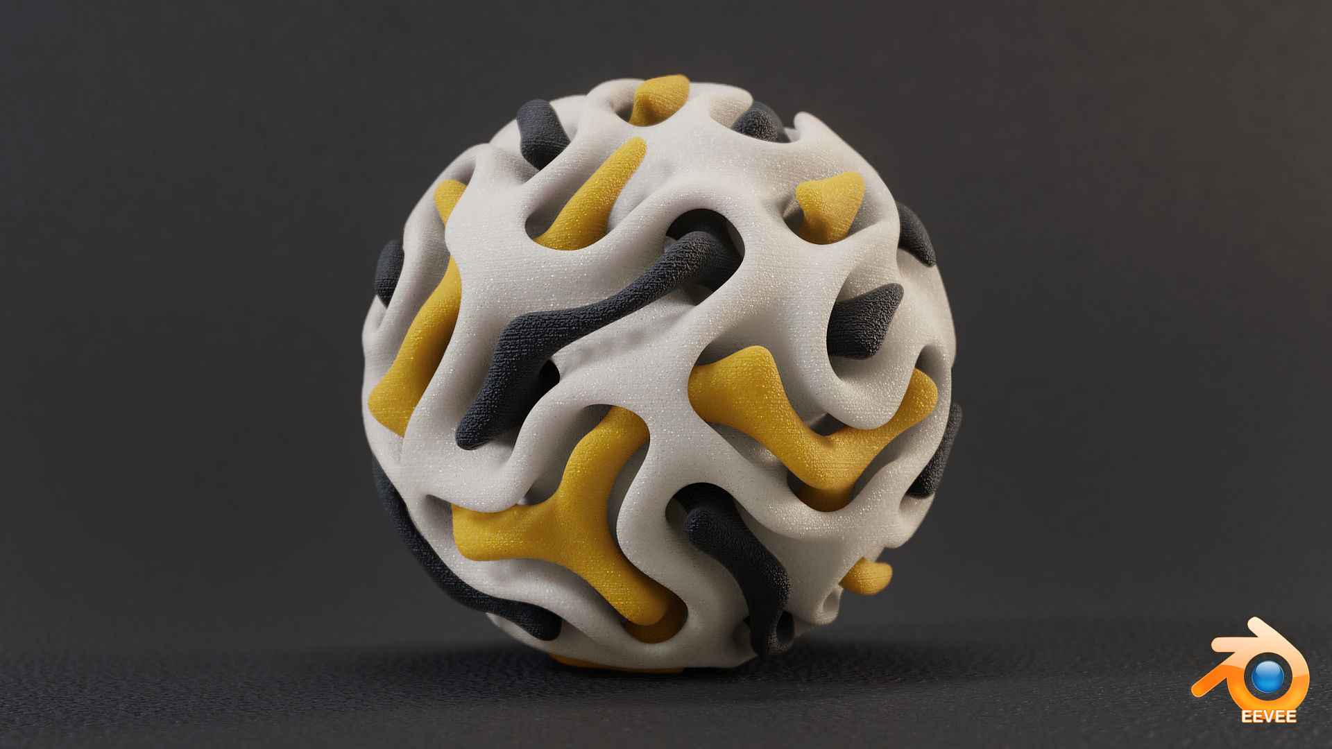 Gyroid Triple Sphere 3D print model_1