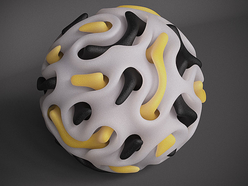 Gyroid Triple Sphere 3D print model_8