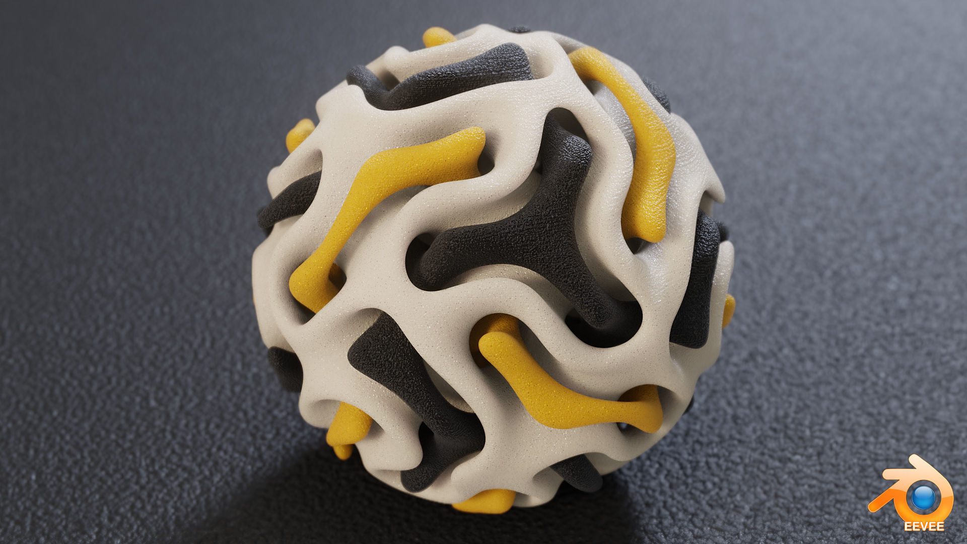 Gyroid Triple Sphere 3D print model_5
