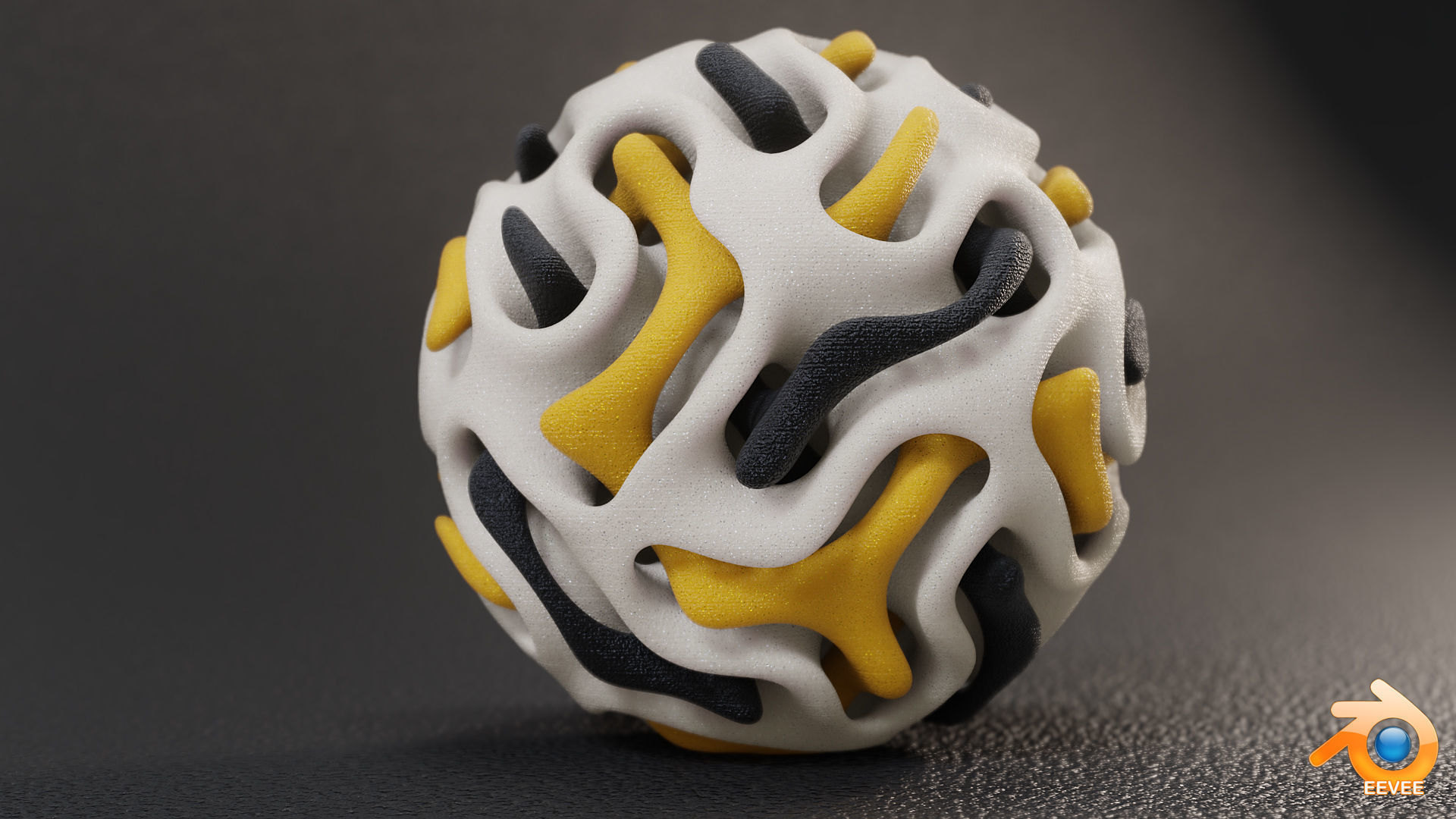 Gyroid Triple Sphere 3D print model_2