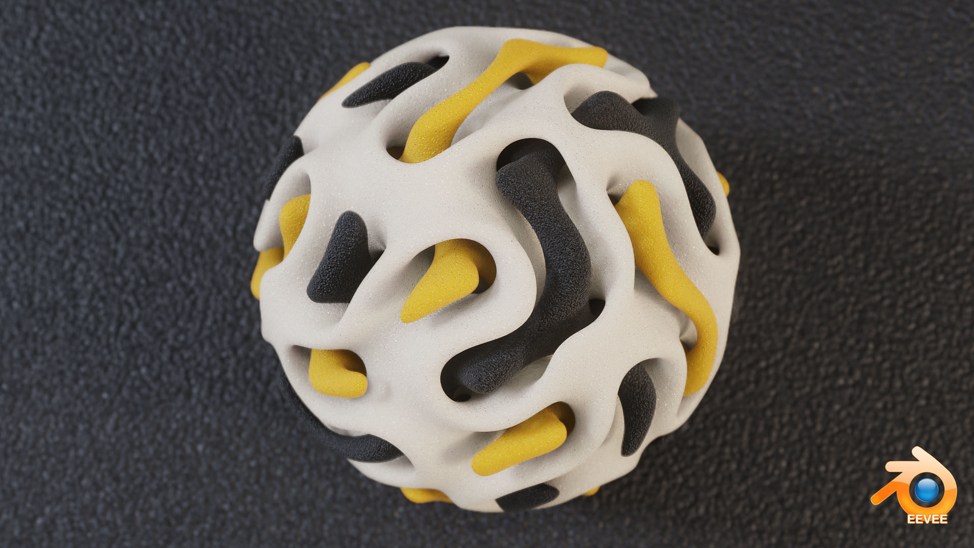Gyroid Triple Sphere 3D print model_3