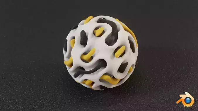 Gyroid Triple Sphere 3D print model