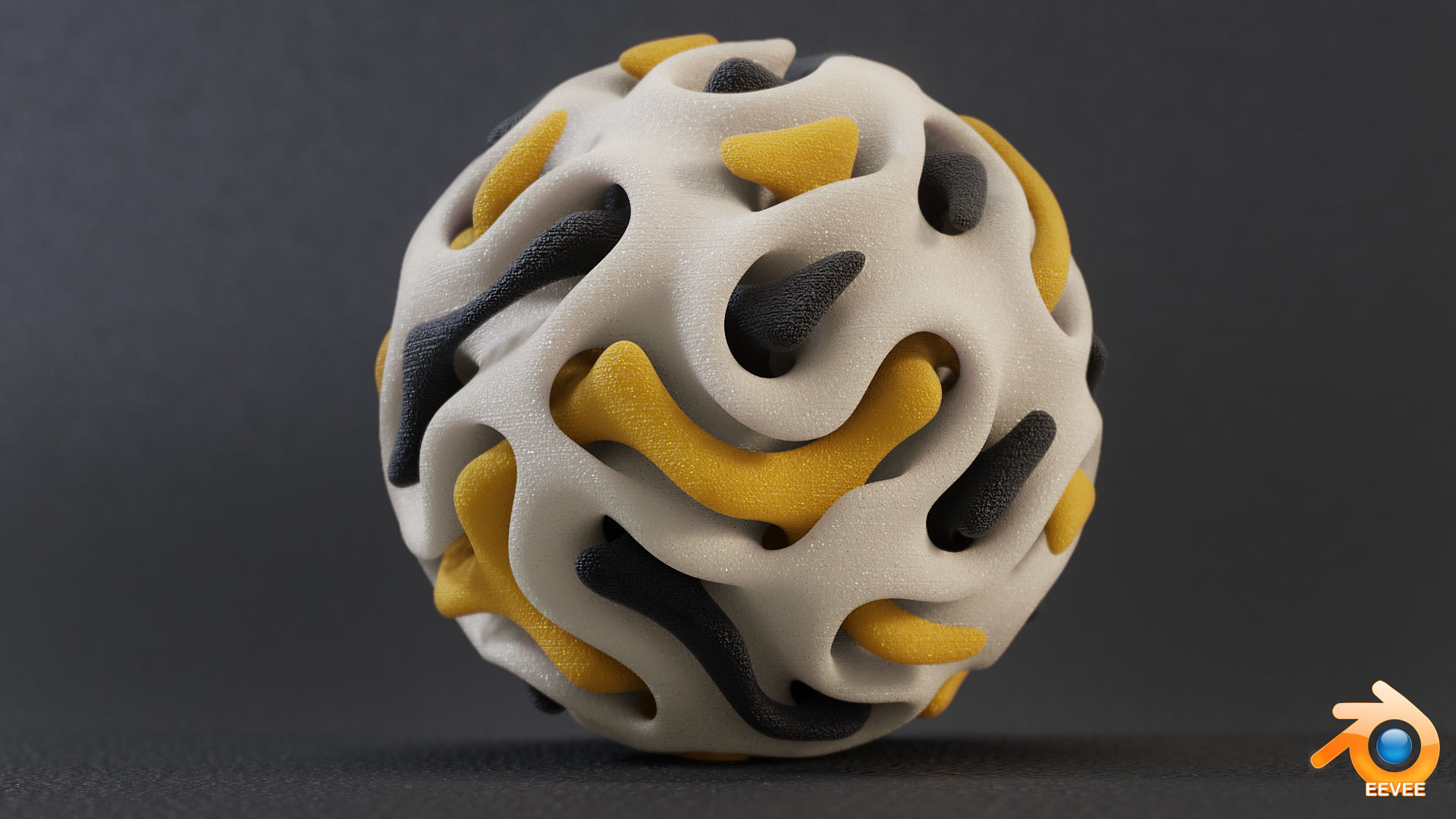 Gyroid Triple Sphere 3D print model_6