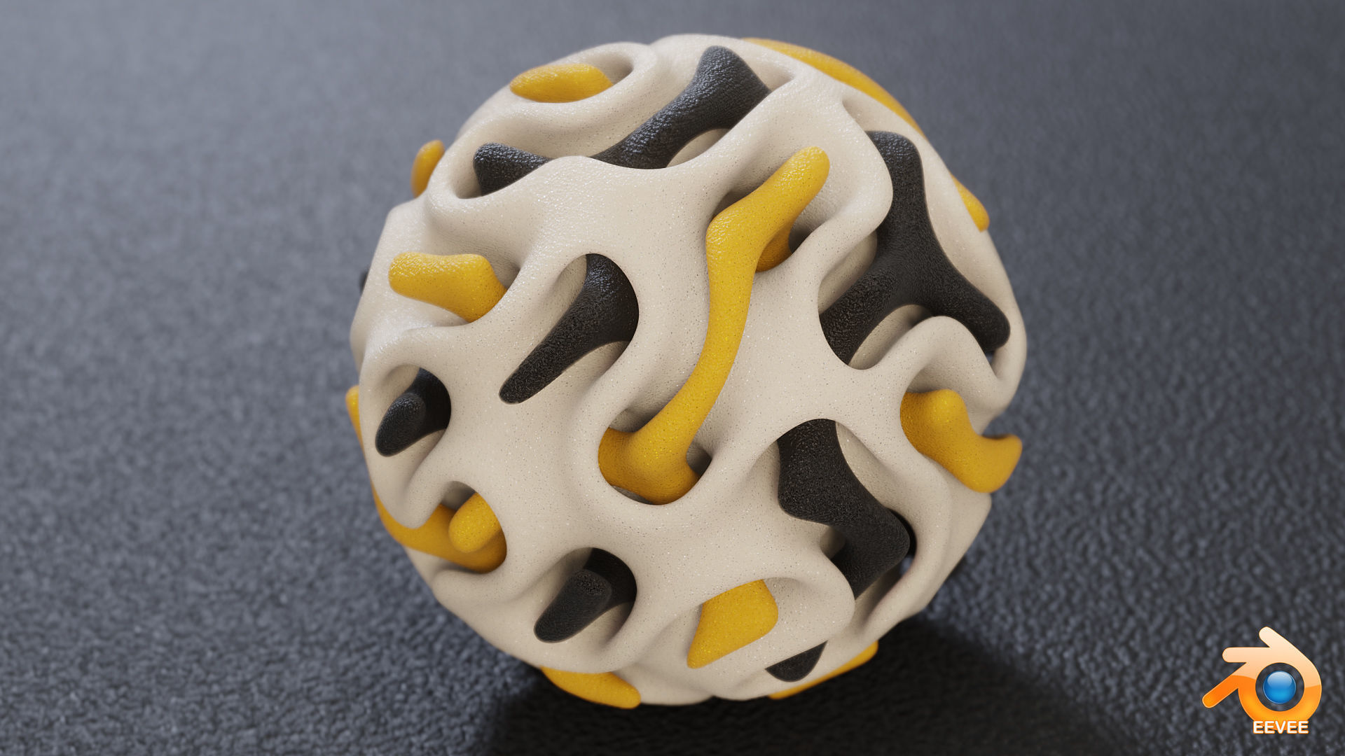 Gyroid Triple Sphere 3D print model_4