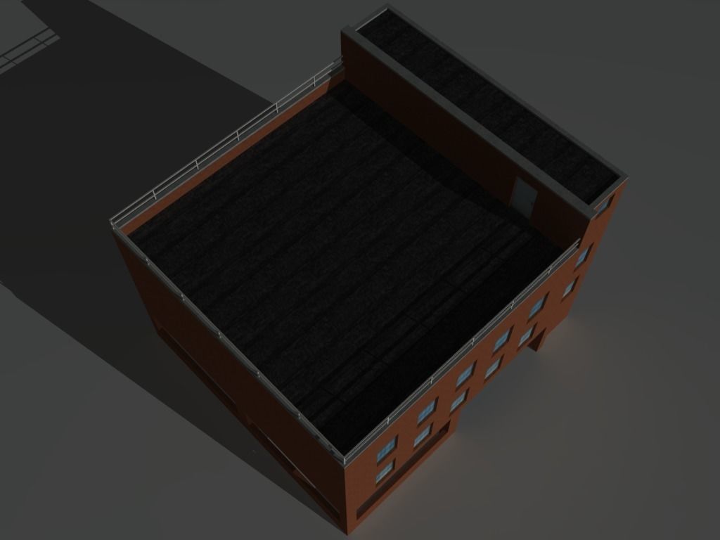 Factory Building 10 Low-poly 3D model_9