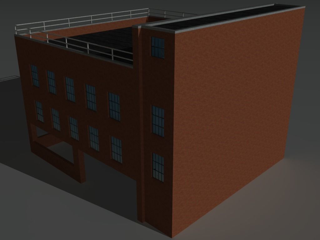 Factory Building 10 Low-poly 3D model_2