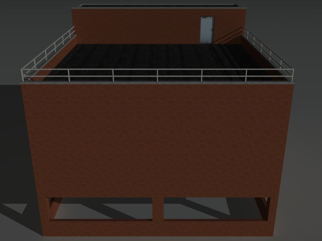 Factory Building 10 Low-poly 3D model_7