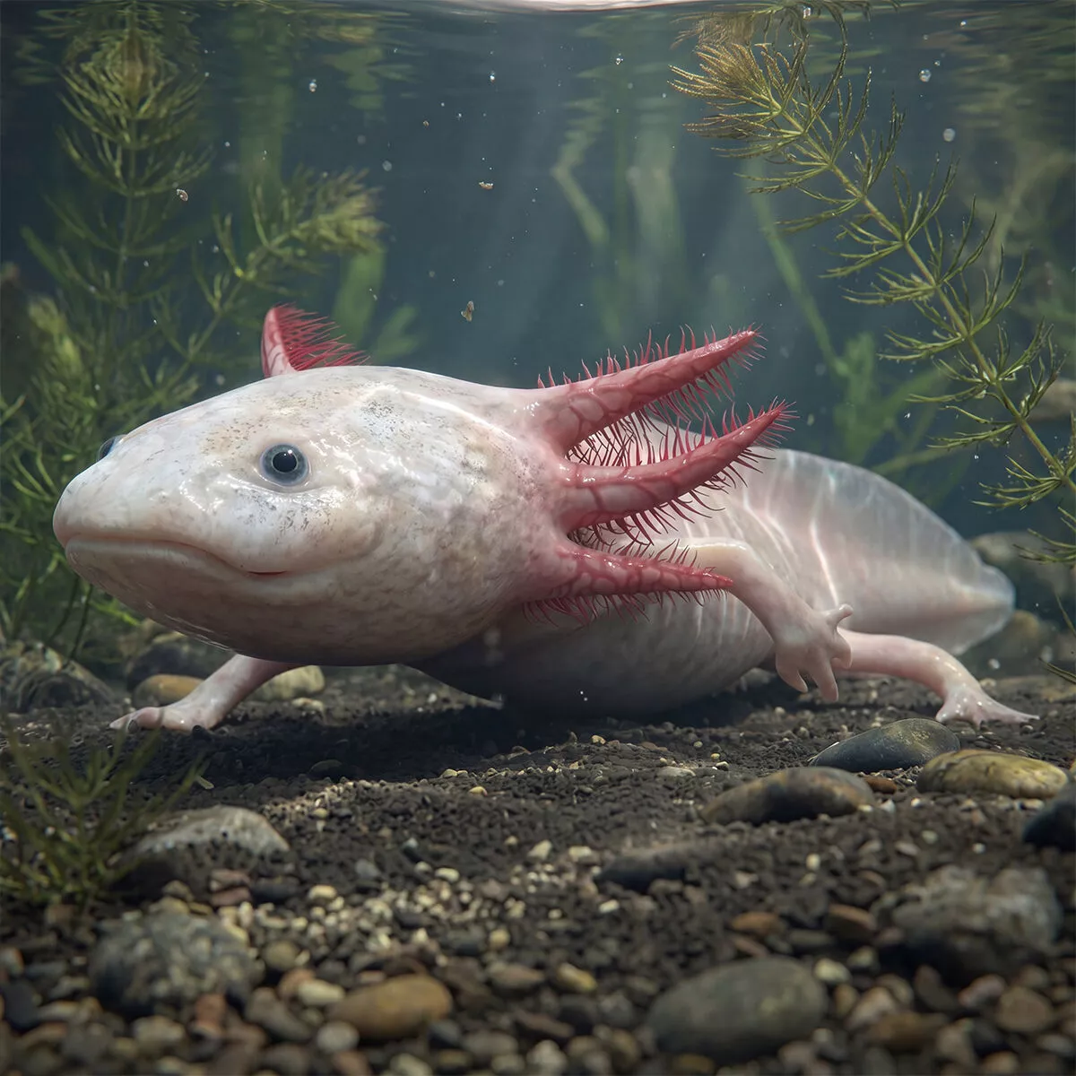 Albino Axolotl Rigged For Maya 3D model