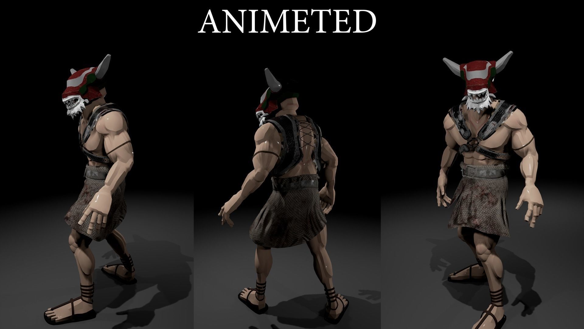 Pharaoh character Free low-poly 3D model_3