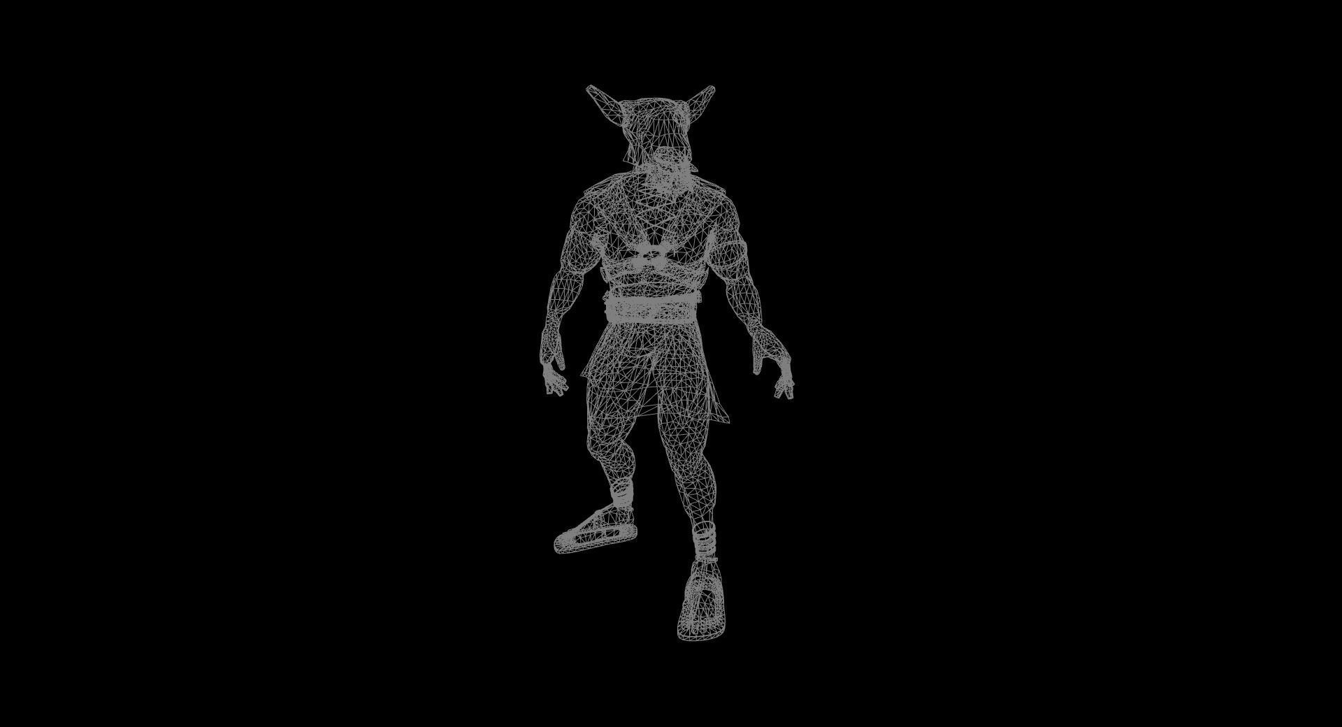 Pharaoh character Free low-poly 3D model_4