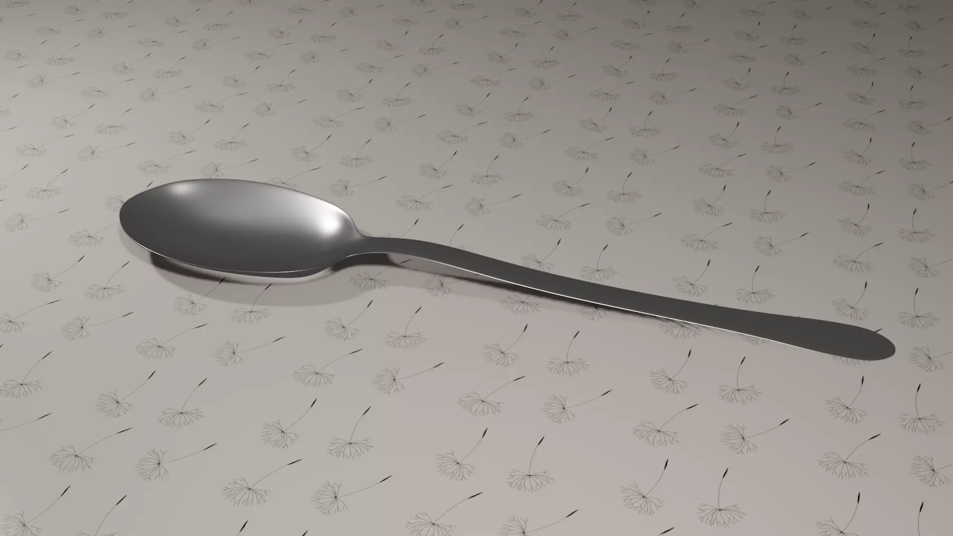 Shiny Silver Spoon Free low-poly 3D model