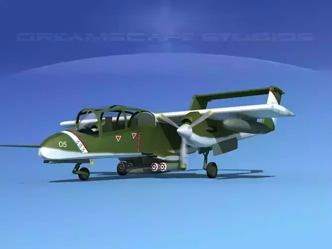 Rockwell OV-10 Bronco USMC 1 3D model Rockwell OV-10 Bronco USMC 1 3D model
