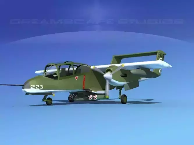 Rockwell OV-10 Bronco USMC 2 3D model Rockwell OV-10 Bronco USMC 2 3D model