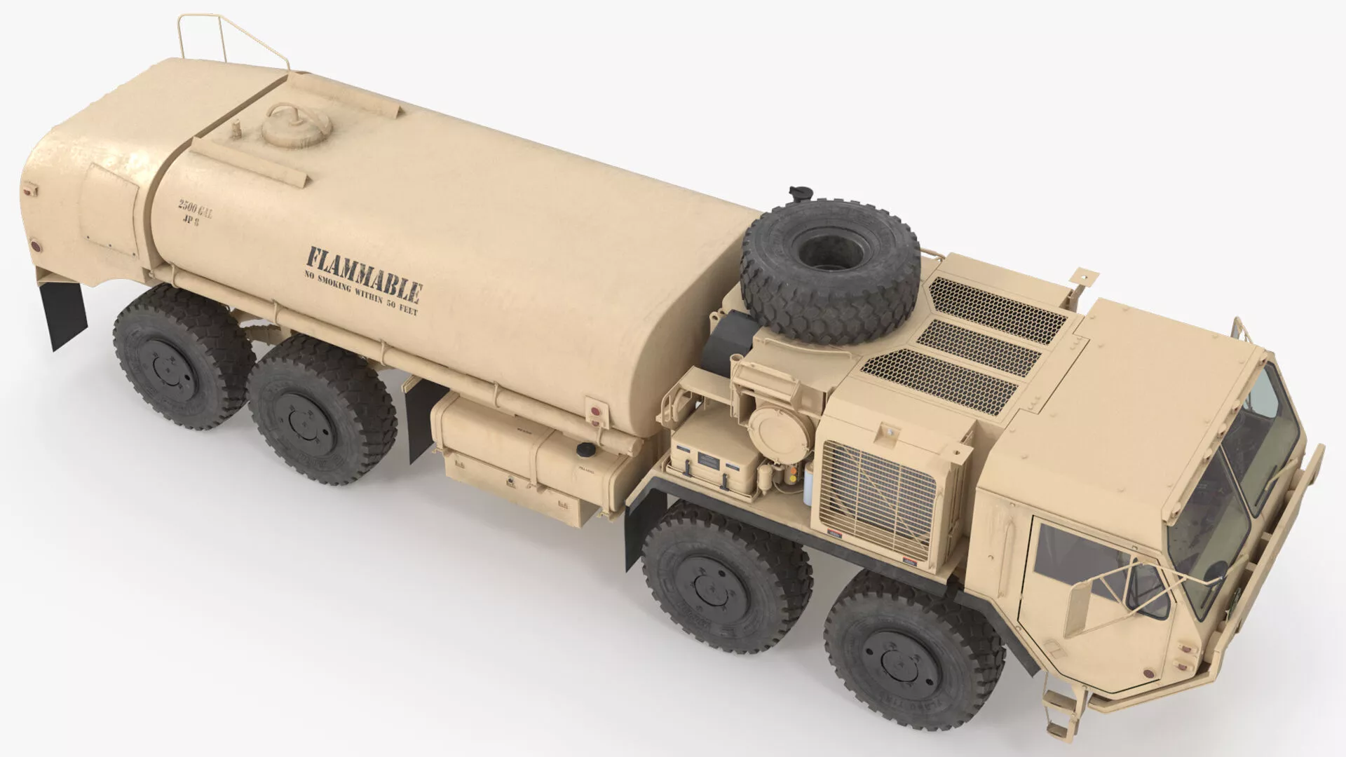 Oshkosh M978 HEMTT Fuel Transport Truck Rigged for Cinema 4D 3D model